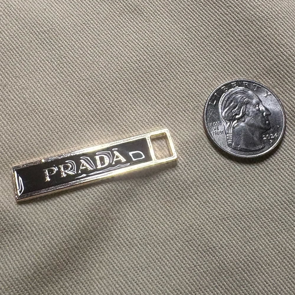 Prada Up Cycled Gold Metallic Logo Plate